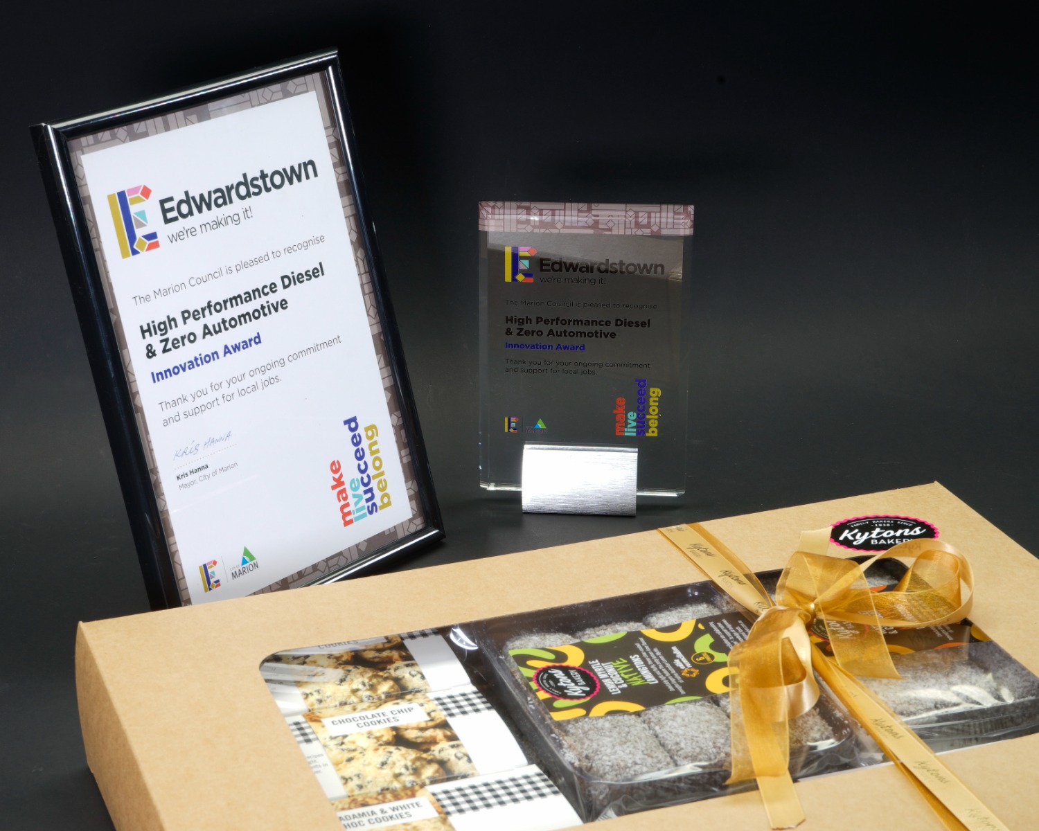 Marion-Council-Innovation-Award-plaque-and-Kytons-hamper2